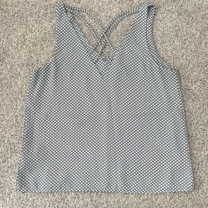Express Gray Polka Dot Crisscross Back Tank